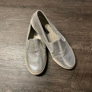 Sperry Light Silver Sparkle Slip On Seaside Sneakers Size 7